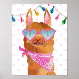 Affiche I Heart Llamas Wall Art Decor
