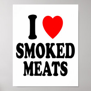 Affiche I Heart (love) Charcuterie Fumée Bbq En Plein Air