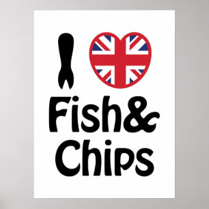 Affiche I Heart [Love] Poisson & Chips