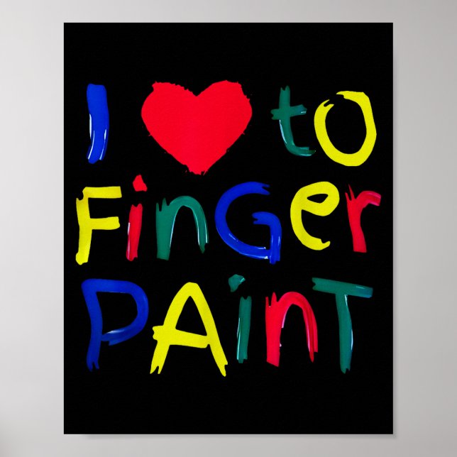 Affiche I Heart Love To Finger Paint I'm Paint Cute Couple (Devant)