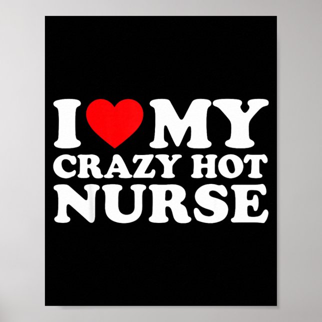 Affiche I Heart My Nurse Husband Wife Funny Matching Coupl (Devant)