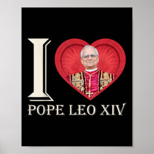 Affiche I Heart Pope Leo Xiv Premier Pape Américain 267th 