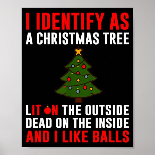 Affiche I Identify As A Christmas Tree Lit On Outside Dead (Devant)