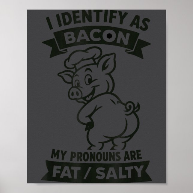 Affiche I Identify As Bacon G, Funny Bbq Lover, Foodie Dad (Devant)