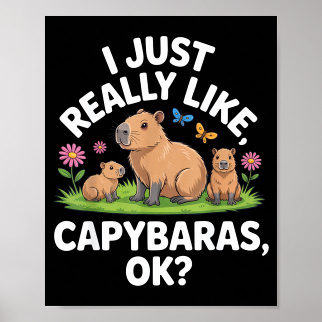 Affiche I Just Really Like Capybaras Ok_ Animal Lover Funn (Devant)