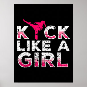 Affiche I Kick Like A Girl Karate Kickboxing