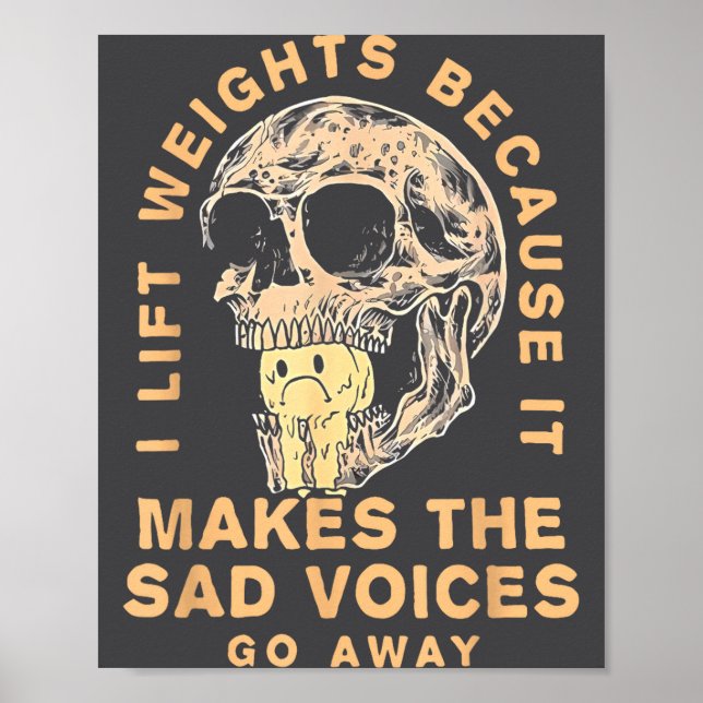 Affiche I Lift Weights Because It Makes The Sad Voices Go  (Devant)