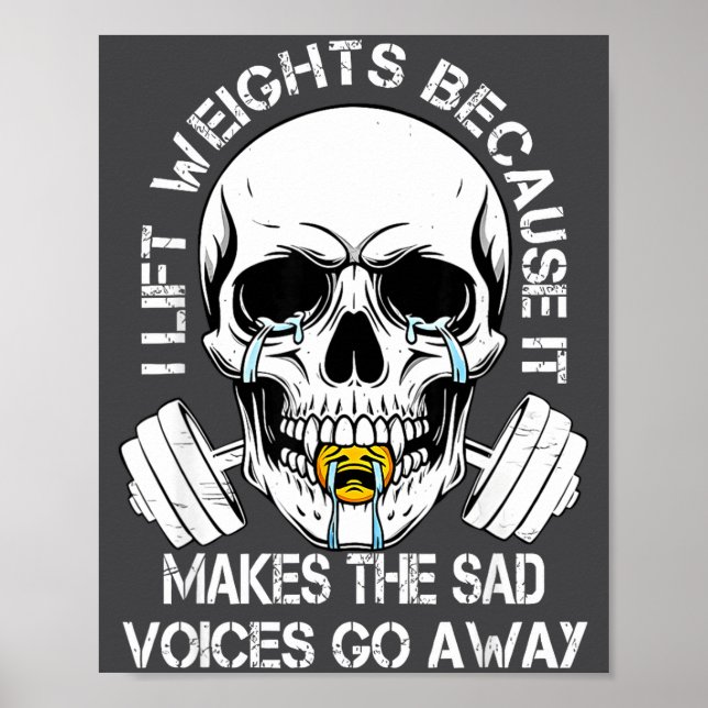 Affiche I Lift Weights Because It Makes The Sad Voices Go  (Devant)