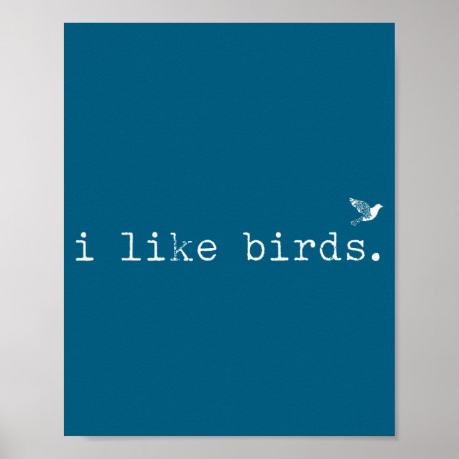 Affiche I Like Birds Funny Minimalist Birdwatching Introve (Devant)