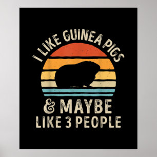 Affiche I Like Guinea Pigs And Maybe 3 People Funny