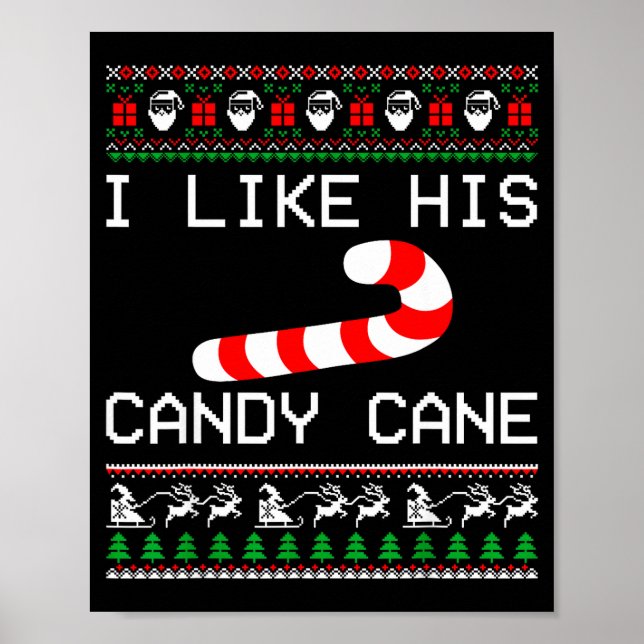 Affiche I Like His Candy Cane Couple Matching Christmas Me (Devant)
