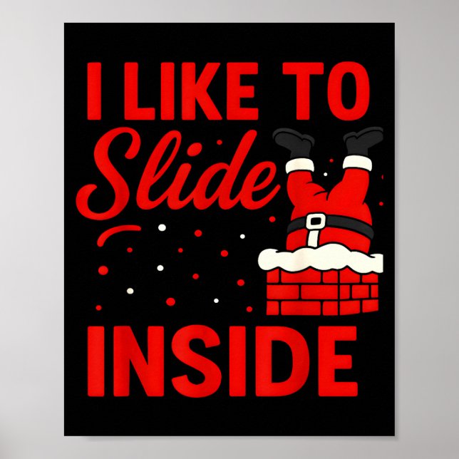 Affiche I Like To Slide Inside Funny Xmas Couple Matching  (Devant)