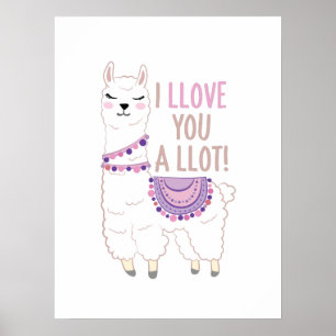 Affiche I Llove You a Llot - Funny Llama
