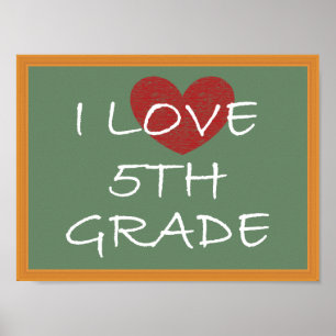 Affiche I Love 5th Grade