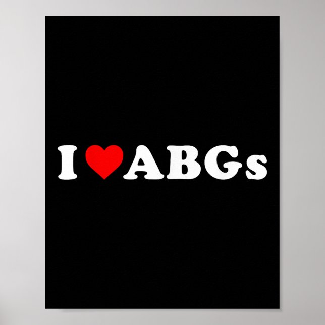 Affiche I Love Abgs Funny I Heart Abgs (Devant)