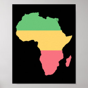 Affiche I Love Africa Rosta Coloured Continent