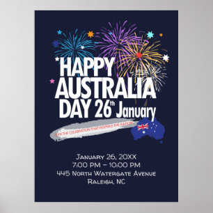 Affiche "I LOVE AUSTRALIA" Australia Day 26 janvier