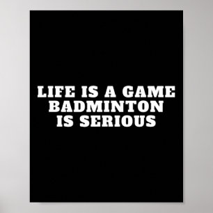 Affiche I Love Badminton Jeu Citation Design Badminton