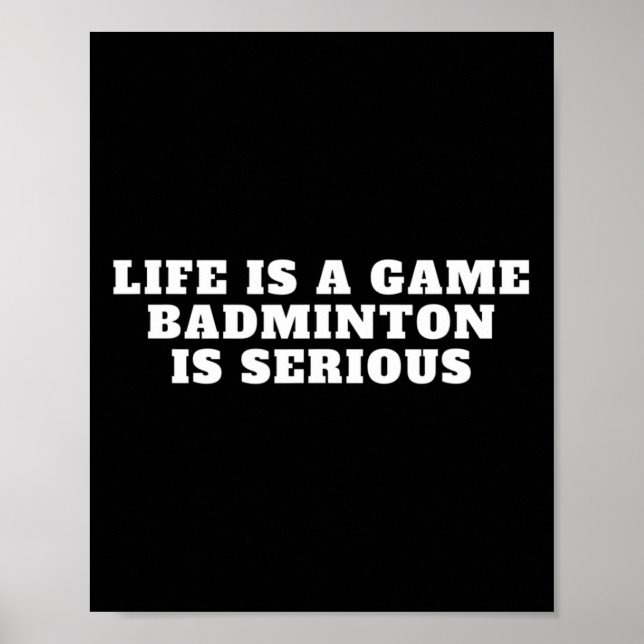 Affiche I Love Badminton Jeu Citation Design Badminton (Devant)