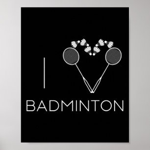 Affiche I Love Badminton Team Player Coach