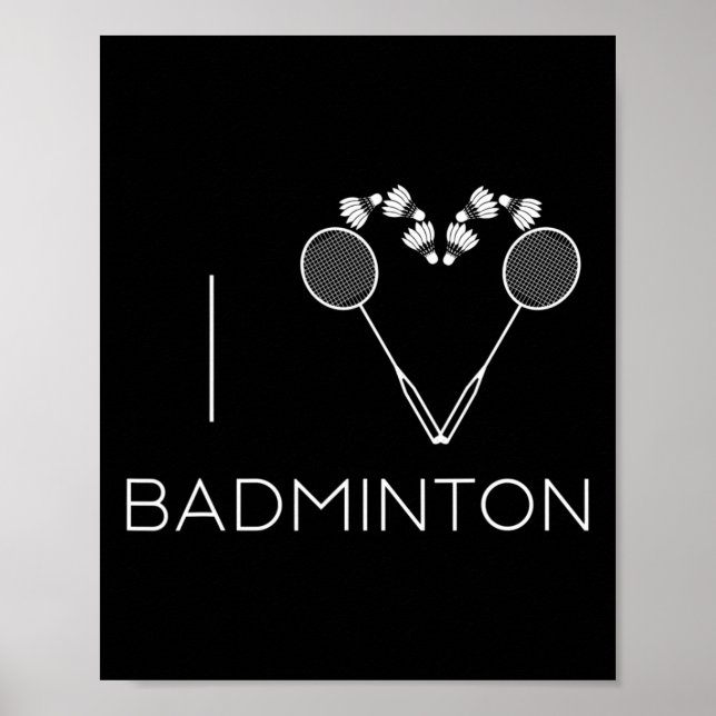 Affiche I Love Badminton Team Player Coach (Devant)