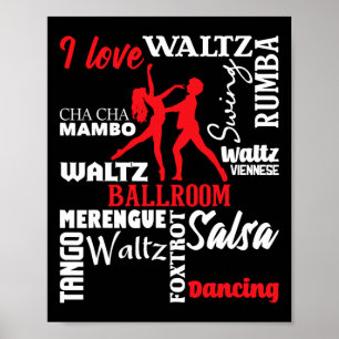 Affiche I Love Ballroom Dancing - Dance Instructor Pair Ch