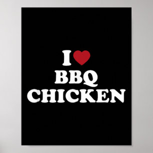 Affiche I Love Bbq Chicken, I Heart Bbq Chicken