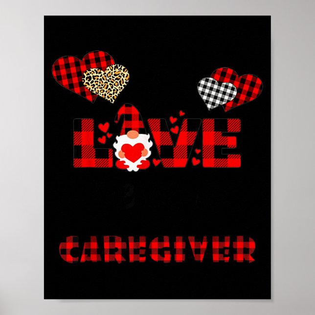 Affiche I Love Being A Caregiver Flannel Gift Valentine's  (Devant)