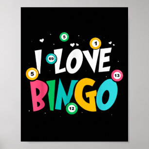 Affiche I Love Bingo Jeu Lecteur Humour