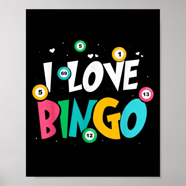 Affiche I Love Bingo Jeu Lecteur Humour (Devant)