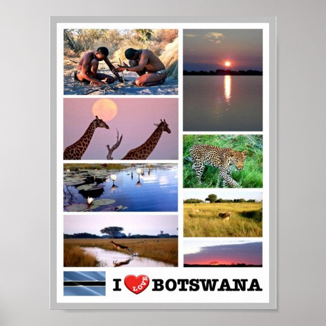 Affiche I LOVE Botswana - (Devant)