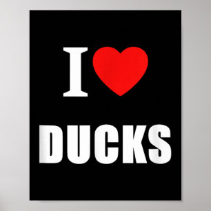 Affiche I Love Canards Vintage Clic Coeur Hommes Femmes En