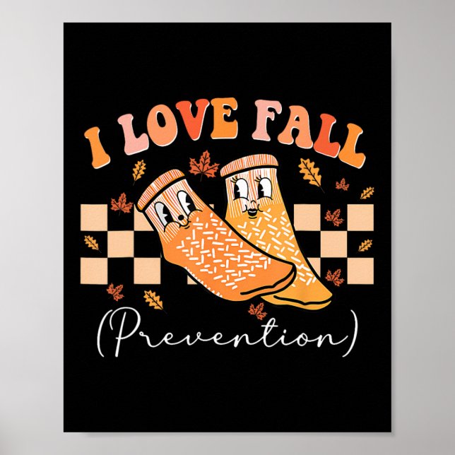 Affiche I Love Chaussettes de prévention Automne Thanksgiv (Devant)