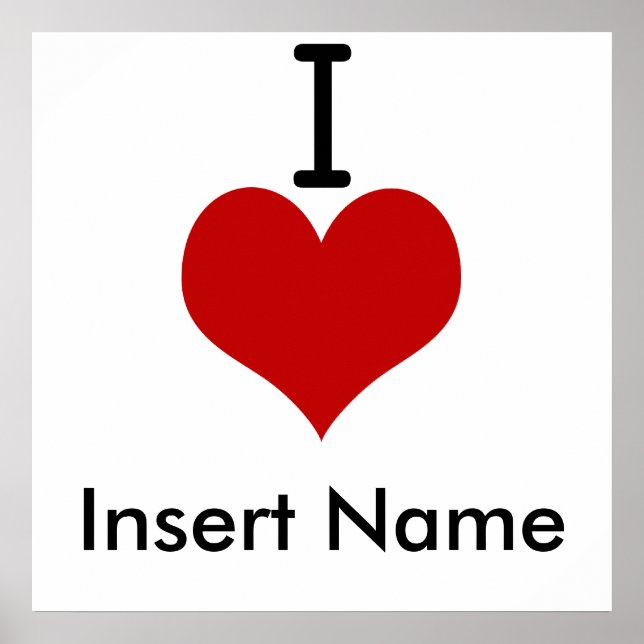 Affiche I Love (coeur) (Devant)