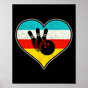 Affiche I Love (coeur) Bowling