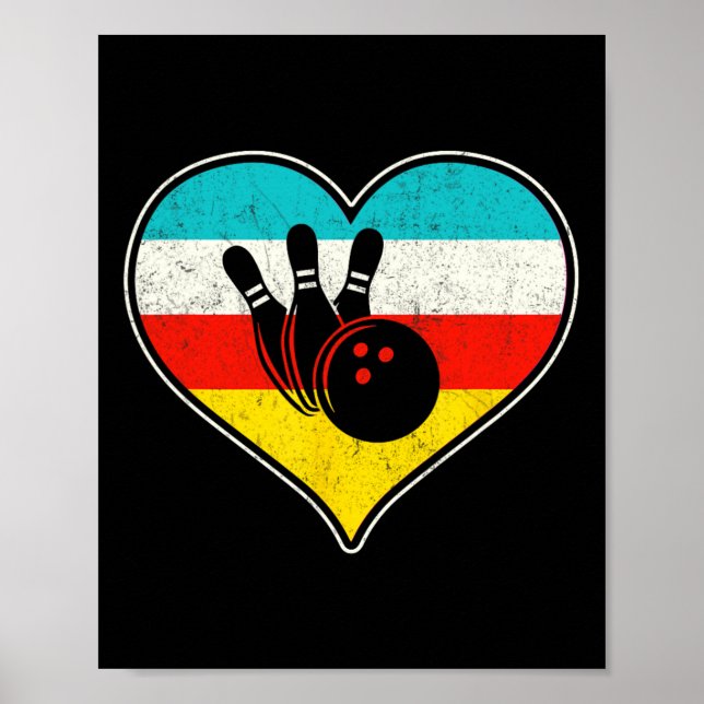 Affiche I Love (coeur) Bowling (Devant)