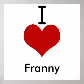 Affiche I Love (coeur) Franny