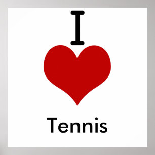 Affiche I Love (coeur) Tennis