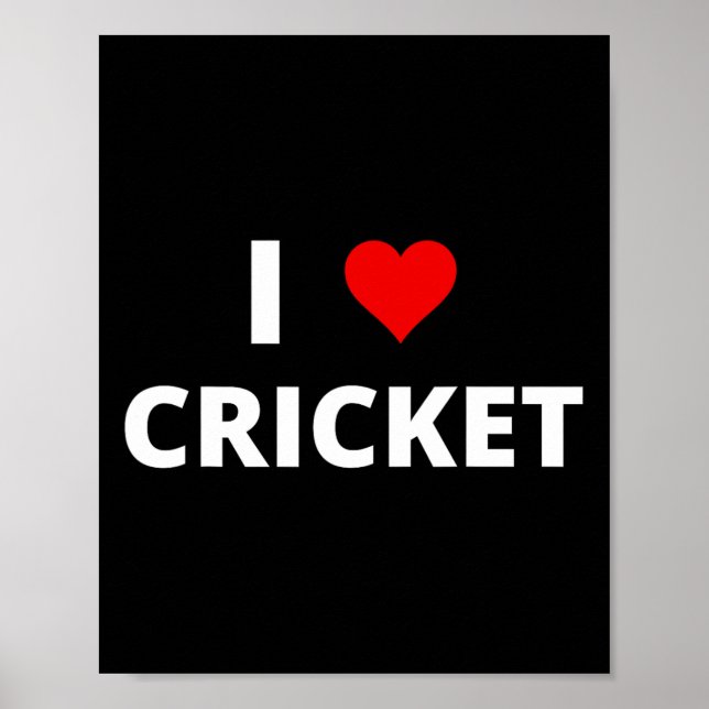 Affiche I Love Cricket (with A Red Heart)  (Devant)