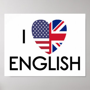 Affiche I Love English Poster.
