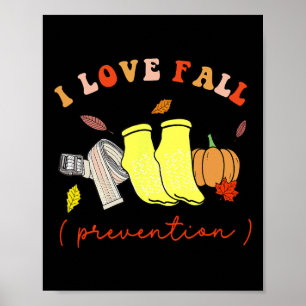 Affiche I Love Fall Prevention Chaussettes Thanksgiving Au