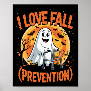 Affiche I Love Fall Prevention Physique Therapy Halloween