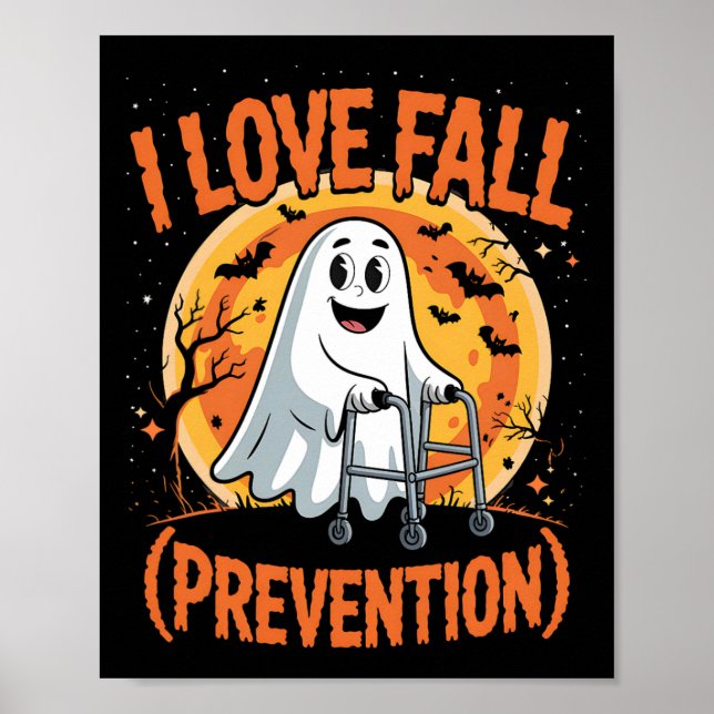 Affiche I Love Fall Prevention Physique Therapy Halloween (Devant)