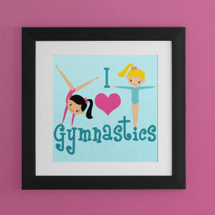 Affiche I Love Gymnastics Cute Gymnast