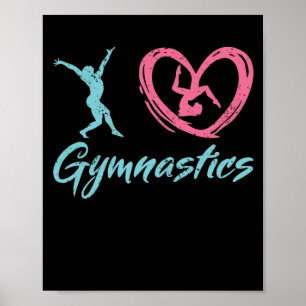 Affiche I Love Gymnastique gymnastique amour athlètes coeu