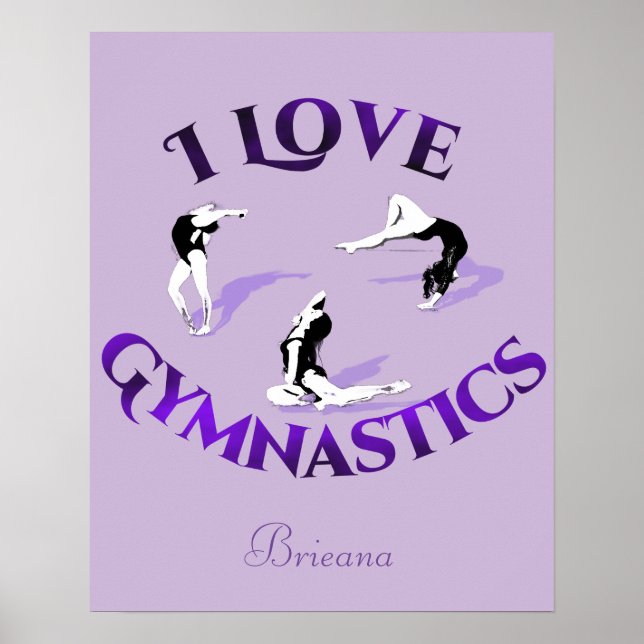 Affiche I Love Gymnastique Personnalisée (Devant)