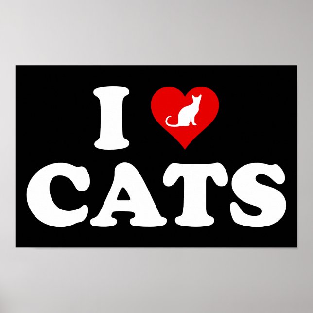 Affiche I Love (Heart) Cats (Devant)
