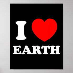 Affiche I Love Heart Earth Jour des terres mondial