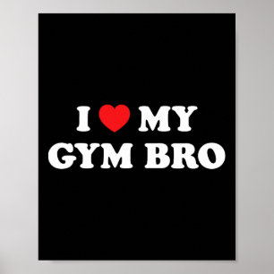 Affiche I Love Heart My Gym Bro Funny Fitness Workout