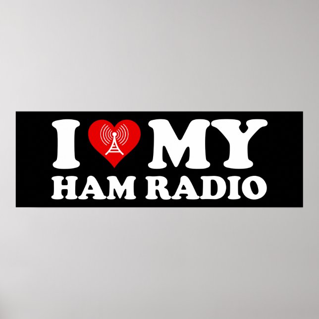 Affiche I Love (Heart) My Ham Radio (Devant)